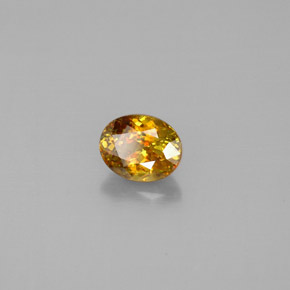 1.29캐럿 천연 멀티컬러 스펜(티타나이트), 타원형 컷, 7.1×5.7 mm, VS