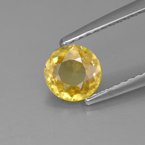 0.72캐럿 천연 골든 옐로우 스펜(티타나이트), 라운드 컷, 5.72 mm, SI