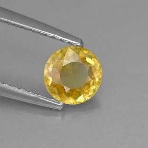 0.72캐럿 천연 골든 옐로우 스펜(티타나이트), 라운드 컷, 5.72 mm, SI