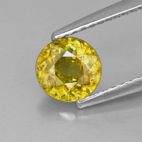 0.86캐럿 천연 멀티컬러 스펜(티타나이트), 라운드 컷, 6.03 mm, VS
