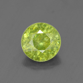 1.76캐럿 천연 그린 스펜(티타나이트), 라운드 컷, 7.23 mm, SI
