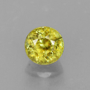 0.63캐럿 천연 녹빛 옐로우 스펜(티타나이트), 라운드 컷, 4.69 mm, VS-SI