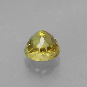 0.63캐럿 천연 녹빛 옐로우 스펜(티타나이트), 라운드 컷, 4.69 mm, VS-SI