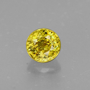 0.41캐럿 천연 골든 옐로우 스펜(티타나이트), 라운드 컷, 4.22 mm, VS