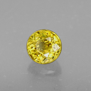0.41캐럿 천연 골든 옐로우 스펜(티타나이트), 라운드 컷, 4.22 mm, VS