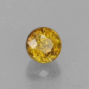 0.54캐럿 천연 골든 옐로우 스펜(티타나이트), 라운드 컷, 4.48 mm, VS