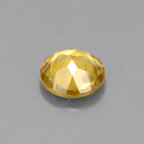 0.64캐럿 천연 골든 옐로우 스펜(티타나이트), 라운드 컷, 5.66 mm, VS-SI