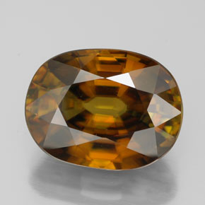 7.00캐럿 천연 멀티컬러 스펜(티타나이트), 타원형 컷, 13.4×10.2 mm, VVS