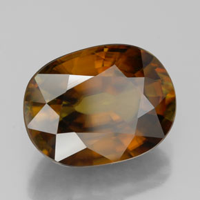 7.00캐럿 천연 멀티컬러 스펜(티타나이트), 타원형 컷, 13.4×10.2 mm, VVS