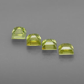 캐럿 천연 노란빛 그린 스펜(티타나이트) 보석, 스퀘어, 4.3×4.3 mm, VS