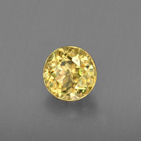 0.47캐럿 천연 골든 옐로우 스펜(티타나이트), 라운드 컷, 4.60 mm, VVS-VS