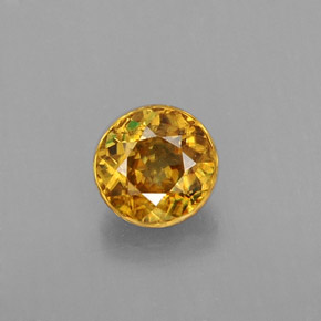 0.43캐럿 천연 골든 옐로우 스펜(티타나이트), 라운드 컷, 4.58 mm, VS-SI