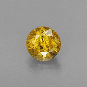 0.49캐럿 천연 골든 옐로우 스펜(티타나이트), 라운드 컷, 4.70 mm, VVS-VS