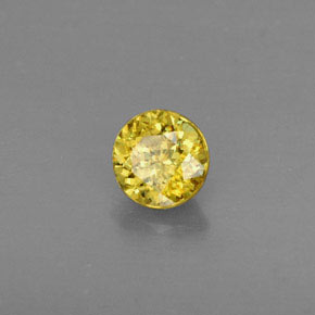 0.50캐럿 천연 골든 옐로우 스펜(티타나이트), 라운드 컷, 4.74 mm, VVS-VS