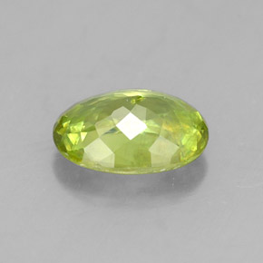0.88캐럿 천연 골든 그린 스펜(티타나이트), 타원형 컷, 7.1×5 mm, VS