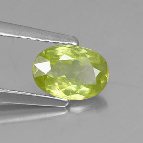 0.80캐럿 천연 골든 그린 스펜(티타나이트), 타원형 컷, 7.2×5 mm, VS-SI