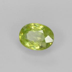 0.85캐럿 천연 골든 그린 스펜(티타나이트), 타원형 컷, 6.9×5.2 mm, VS