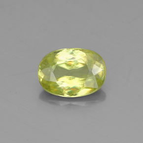 0.83캐럿 천연 골든 그린 스펜(티타나이트), 타원형 컷, 7×5 mm, VS