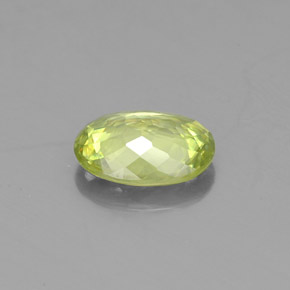 0.81캐럿 천연 골든 그린 스펜(티타나이트), 타원형 컷, 7×5.1 mm, VS