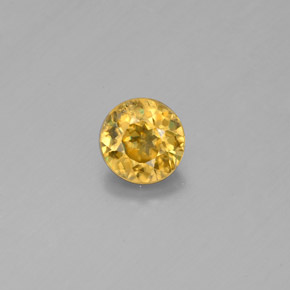 0.55캐럿 천연 골든 옐로우 스펜(티타나이트), 라운드 컷, 4.86 mm, SI