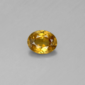 0.53캐럿 천연 골든 옐로우 스펜(티타나이트), 타원형 컷, 5.9×4.7 mm, VVS-VS