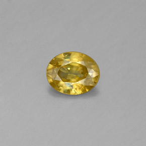 0.54캐럿 천연 녹빛 옐로우 스펜(티타나이트), 타원형 컷, 6×4.9 mm, SI