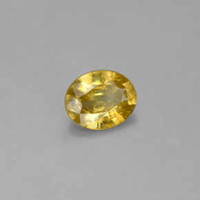 0.54캐럿 천연 녹빛 옐로우 스펜(티타나이트), 타원형 컷, 6×4.9 mm, SI