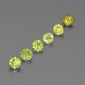 캐럿 천연 골든 그린 스펜(티타나이트) 보석, 라운드 컷, 3.36 mm, VS
