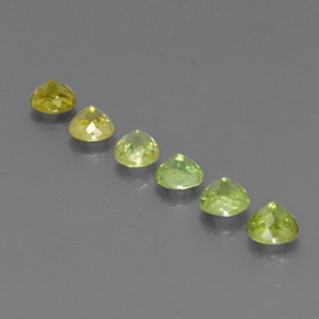 캐럿 천연 골든 그린 스펜(티타나이트) 보석, 라운드 컷, 3.36 mm, VS