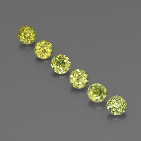 캐럿 천연 골든 그린 스펜(티타나이트) 보석, 라운드 컷, 3.39 mm, VS