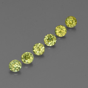 캐럿 천연 골든 그린 스펜(티타나이트) 보석, 라운드 컷, 3.39 mm, VS