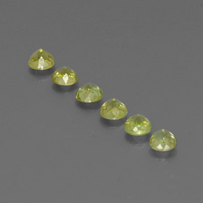 캐럿 천연 골든 그린 스펜(티타나이트) 보석, 라운드 컷, 3.39 mm, VS