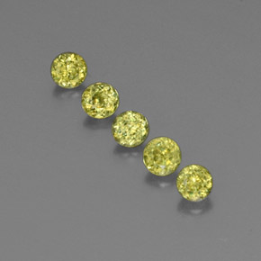 캐럿 천연 골든 그린 스펜(티타나이트) 보석, 라운드 컷, 3.43 mm, VS-SI