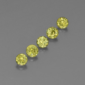 캐럿 천연 골든 그린 스펜(티타나이트) 보석, 라운드 컷, 3.43 mm, VS-SI