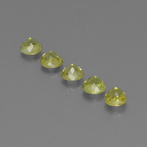 캐럿 천연 골든 그린 스펜(티타나이트) 보석, 라운드 컷, 3.43 mm, VS-SI