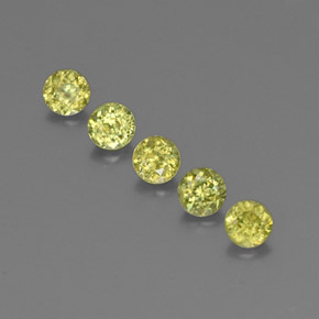 1.24캐럿 천연 골든 그린 스펜(티타나이트) 보석, 라운드 컷, 3.67 mm, VS-SI