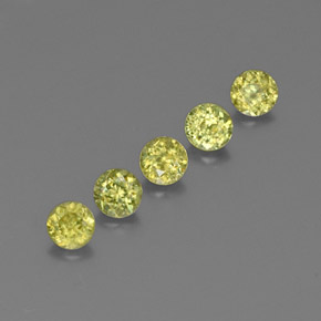 1.24캐럿 천연 골든 그린 스펜(티타나이트) 보석, 라운드 컷, 3.67 mm, VS-SI