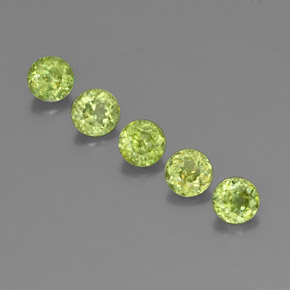 캐럿 천연 골든 그린 스펜(티타나이트) 보석, 라운드 컷, 4.05 mm, VS-SI