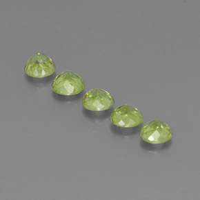 캐럿 천연 골든 그린 스펜(티타나이트) 보석, 라운드 컷, 4.05 mm, VS-SI