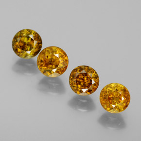 1.71캐럿 천연 노란빛 그린 스펜(티타나이트) 보석, 라운드 컷, 4.39 mm, SI