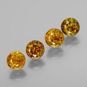 1.71캐럿 천연 노란빛 그린 스펜(티타나이트) 보석, 라운드 컷, 4.39 mm, SI
