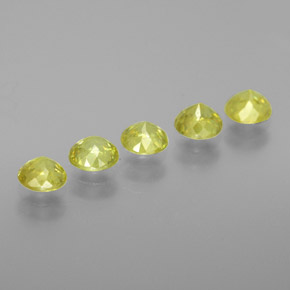 캐럿 천연 골든 그린 스펜(티타나이트) 보석, 라운드 컷, 4.04 mm, VS-SI