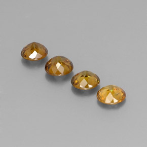 캐럿 천연 골든 옐로우 스펜(티타나이트) 보석, 라운드 컷, 4.95 mm, VS-SI