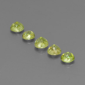 캐럿 천연 골든 그린 스펜(티타나이트) 보석, 라운드 컷, 4.11 mm, VS-SI