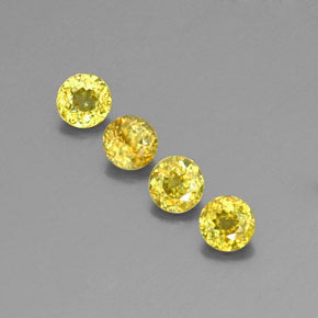 캐럿 천연 골든 그린 스펜(티타나이트) 보석, 라운드 컷, 4.37 mm, VS