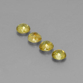 캐럿 천연 골든 그린 스펜(티타나이트) 보석, 라운드 컷, 4.37 mm, VS