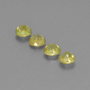 캐럿 천연 골든 그린 스펜(티타나이트) 보석, 라운드 컷, 4.19 mm, VS-SI