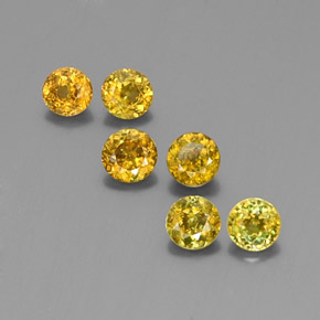캐럿 천연 골든 그린 스펜(티타나이트) 보석, 라운드 컷, 4.06 mm, VS
