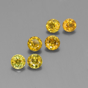캐럿 천연 골든 그린 스펜(티타나이트) 보석, 라운드 컷, 4.06 mm, VS