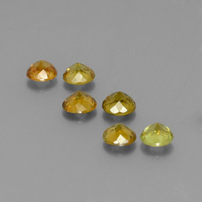 캐럿 천연 골든 그린 스펜(티타나이트) 보석, 라운드 컷, 4.06 mm, VS